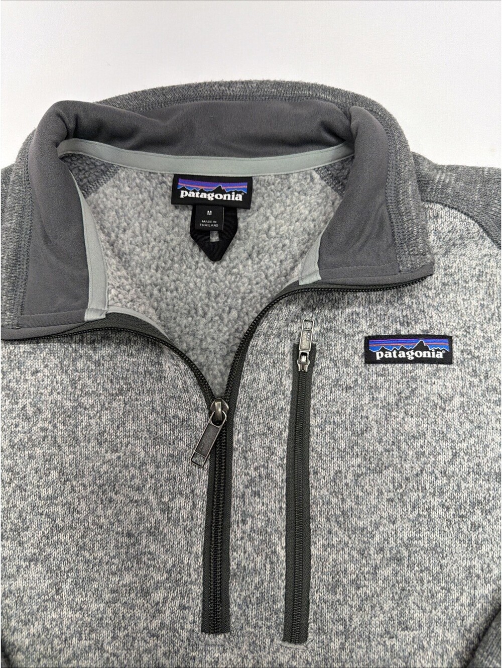 Patagonia Mens Gray Long Sleeve 1/4 Zip Pullover Better Sweater Size Medium - Picture 3 of 6